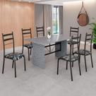 Conjunto Sala de Jantar Mesa Retangular 140x75cm Tampo Granito Ocre 6 Cadeiras Marselha