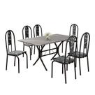 Conjunto Sala de Jantar Mesa Retangular 140x75cm Tampo Granito Topázio 6 Cadeiras Linda Yescasa Conjunto Sala de Jantar Mesa Retangular 140x75cm Tampo Granito Topázio 6 Cadeiras Linda Yescasa