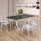 Conjunto Sala de Jantar Mesa Retangular 140x75cm Tampo Madeira MDP Indiana 6 Cadeiras Rio Branco/Paraopeba Conjunto Sala de Jantar Mesa Retangular 140x75cm Tampo Madeira MDP Indiana 6 Cadeiras Rio Branco/Paraopeba