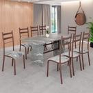 Conjunto Sala de Jantar Mesa Retangular 180x75cm Tampo Granito Topázio 8 Cadeiras Marselha Conjunto Sala de Jantar Mesa Retangular 180x75cm Tampo Granito Topázio 8 Cadeiras Marselha
