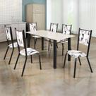 Conjunto Sala de Jantar Mesa Retangular 6 Cadeiras Ametista