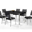 Conjunto Sala de Jantar Mesa Retangular com 6 Cadeiras Natani Yescasa