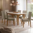 Conjunto Sala de Jantar Mesa Retangular Liz com Vidro 160cm 6 Cadeiras Josi