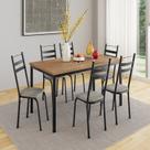 Conjunto Sala de Jantar Mesa Retangular Tampo BP com 6 Cadeiras Adriana
