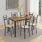 Conjunto Sala de Jantar Mesa Retangular Tampo BP com 6 Cadeiras Adriana