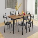 Conjunto Sala de Jantar Mesa Retangular Tampo BP com 6 Cadeiras Adriana