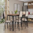 Conjunto Sala de Jantar Mesa Retangular Tampo BP com 6 Cadeiras Adriana Conjunto Sala de Jantar Mesa Retangular Tampo BP com 6 Cadeiras Adriana