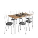 Conjunto Sala de Jantar Mesa Retangular Tampo BP com 6 Cadeiras Adriana
