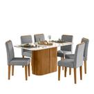 Conjunto Sala de Jantar Mesa Serena 160X90 6 Cadeiras Ana Ype/Offwhite/Bouclé Cinza Conjunto Sala de Jantar Mesa Serena 160X90 6 Cadeiras Ana Ype/Offwhite/Bouclé Cinza