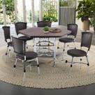 Conjunto Sala de Jantar Mesa Sextavada com 6 Cadeiras Brastubo