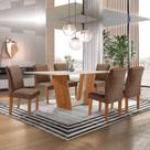 Conjunto Sala de Jantar Mesa Tampo Dakota Plus 160x80cm com 6 Cadeiras Luisa Yescasa Conjunto Sala de Jantar Mesa Tampo Dakota Plus 160x80cm com 6 Cadeiras Luisa Yescasa