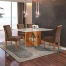 Conjunto Sala de Jantar Mesa Tampo Dakota Plus Vidro 120x80cm com 4 Cadeiras Laura Yescasa Conjunto Sala de Jantar Mesa Tampo Dakota Plus Vidro 120x80cm com 4 Cadeiras Laura Yescasa