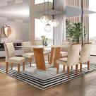 Conjunto Sala de Jantar Mesa Tampo Dakota Plus Vidro 160x80cm com 6 Cadeiras Luisa Yescasa Conjunto Sala de Jantar Mesa Tampo Dakota Plus Vidro 160x80cm com 6 Cadeiras Luisa Yescasa