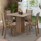 Conjunto Sala de Jantar Mesa Tampo de Madeira 4 Cadeiras Alana Madesa