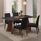 Conjunto Sala de Jantar Mesa Tampo de Madeira 4 Cadeiras April Madesa