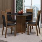 Conjunto Sala de Jantar Mesa Tampo de Madeira 4 Cadeiras Claire Madesa