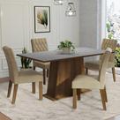 Conjunto Sala de Jantar Mesa Tampo de Madeira 4 Cadeiras Imperial Ashley Madesa