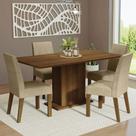 Conjunto Sala de Jantar Mesa Tampo de Madeira 4 Cadeiras Imperial Keila Madesa