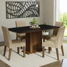 Conjunto Sala de Jantar Mesa Tampo de Madeira 4 Cadeiras Imperial Keila Madesa Conjunto Sala de Jantar Mesa Tampo de Madeira 4 Cadeiras Imperial Keila Madesa