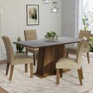 Conjunto Sala De Jantar Mesa Tampo De Madeira 4 Cadeiras Conjunto Sala De Jantar Mesa Tampo De Madeira 4 Cadeiras