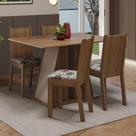 Conjunto Sala de Jantar Mesa Tampo de Madeira 4 Cadeiras Marilyn Madesa