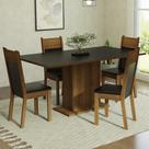 Conjunto Sala de Jantar Mesa Tampo de Madeira 4 Cadeiras Preto/Rustic Elisa Madesa Conjunto Sala de Jantar Mesa Tampo de Madeira 4 Cadeiras Preto/Rustic Elisa Madesa