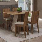 Conjunto Sala de Jantar Mesa Tampo de Madeira 4 Cadeiras Rustic/Crema/Bege Marilyn Madesa Conjunto Sala de Jantar Mesa Tampo de Madeira 4 Cadeiras Rustic/Crema/Bege Marilyn Madesa