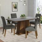 Conjunto Sala de Jantar Mesa Tampo de Madeira 4 Cadeiras Silver Ashley Madesa
