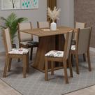Conjunto Sala de Jantar Mesa Tampo de Madeira 6 Cadeiras Rustic Wendy Madesa