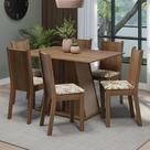 Conjunto Sala de Jantar Mesa Tampo de Madeira 6 Cadeiras Sharon Madesa