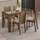 Conjunto Sala de Jantar Mesa Tampo de Vidro 4 Cadeiras Kiara Madesa Conjunto Sala de Jantar Mesa Tampo de Vidro 4 Cadeiras Kiara Madesa