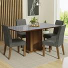 Conjunto Sala De Jantar Mesa Tampo De Vidro 4 Cadeiras