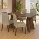 Conjunto Sala de Jantar Mesa Tampo de Vidro 4 Cadeiras Porto Madesa Conjunto Sala de Jantar Mesa Tampo de Vidro 4 Cadeiras Porto Madesa