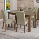 Conjunto Sala de Jantar Mesa Tampo de Vidro 4 Cadeiras Rustic/Imperial Celina Madesa Conjunto Sala de Jantar Mesa Tampo de Vidro 4 Cadeiras Rustic/Imperial Celina Madesa