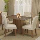 Conjunto Sala de Jantar Mesa Tampo de Vidro 4 Cadeiras Rustic/Imperial Reale Madesa Conjunto Sala de Jantar Mesa Tampo de Vidro 4 Cadeiras Rustic/Imperial Reale Madesa
