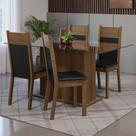 Conjunto Sala de Jantar Mesa Tampo de Vidro 4 Cadeiras Savana Madesa Conjunto Sala de Jantar Mesa Tampo de Vidro 4 Cadeiras Savana Madesa