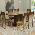Conjunto Sala de Jantar Mesa Tampo de Vidro 6 Cadeiras Francine Madesa Conjunto Sala de Jantar Mesa Tampo de Vidro 6 Cadeiras Francine Madesa