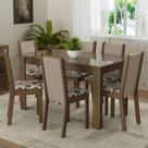 Conjunto Sala de Jantar Mesa Tampo de Vidro 6 Cadeiras Heloísa Madesa