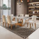 Conjunto Sala de Jantar Mesa Tampo de Vidro 6 Cadeiras Luanda Conjunto Sala de Jantar Mesa Tampo de Vidro 6 Cadeiras Luanda