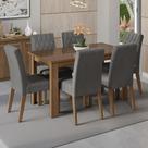 Conjunto Sala de Jantar Mesa Tampo de Vidro 6 Cadeiras Odara Madesa Conjunto Sala de Jantar Mesa Tampo de Vidro 6 Cadeiras Odara Madesa