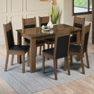 Conjunto Sala de Jantar Mesa Tampo de Vidro 6 Cadeiras Zoe Madesa