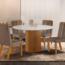 Conjunto Sala de Jantar Mesa Tampo de Vidro Dara 4 Cadeiras Florença