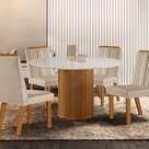 Conjunto Sala de Jantar Mesa Tampo de Vidro Dara 4 Cadeiras Florença