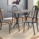 Conjunto Sala de Jantar Mesa Tampo em Granito Retangular 4 Cadeiras Bruna