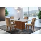 Conjunto Sala de Jantar Mesa Tampo em MDF 4 Cadeiras