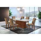 Conjunto Sala de Jantar Mesa Tampo em MDF 6 Cadeiras