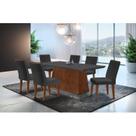 Conjunto Sala de Jantar Mesa Tampo em MDF 6 Cadeiras