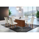 Conjunto Sala de Jantar Mesa Tampo em MDF 6 Cadeiras