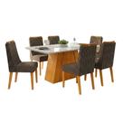 Conjunto Sala de Jantar Mesa Tampo em Vidro 1,70m Sandy 6 Cadeiras Bel