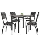 Conjunto Sala de Jantar Mesa Tampo Granito 1,20m 4 Cadeiras Conjunto Sala de Jantar Mesa Tampo Granito 1,20m 4 Cadeiras